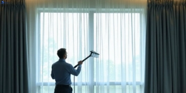 Commercial curtain steam cleaning service korobeit-vic hotels offices