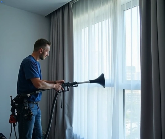 Professional curtain steam cleaning process equipment Matty Curtain Cleaning korobeit-vic