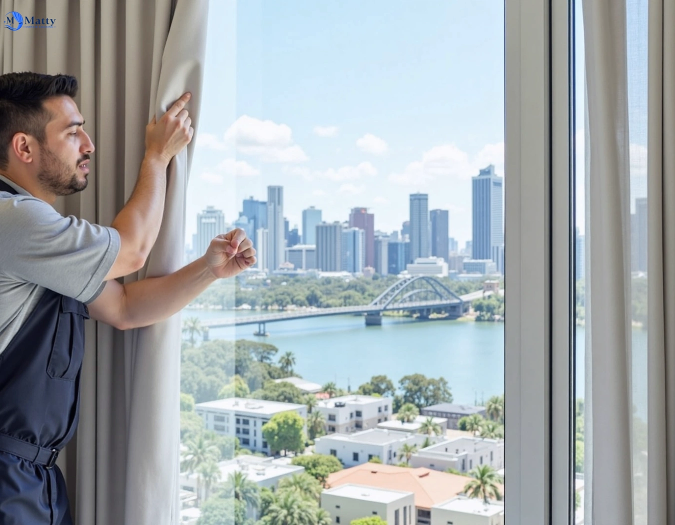 Professional curtain steam cleaning service korobeit-vic QLD by Matty Curtain Cleaning