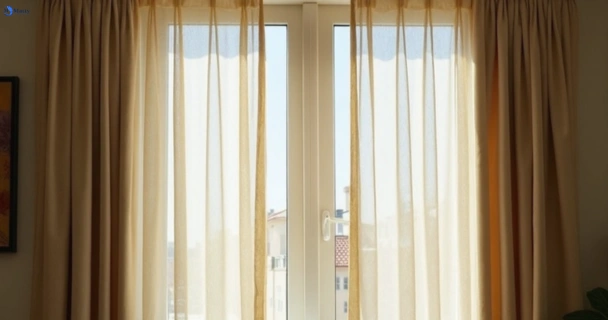 Dusty and dull curtains in korobeit-vic before steam cleaning